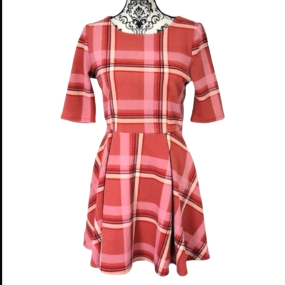 Copper Key Dresses & Skirts - Copper Key Plaid Fit and Flare Dress